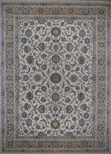 India Kashan Hand Knotted Wool & Silk 13x18