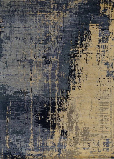 India HDFR Modern Hand Knotted Wool & Silk 5x7