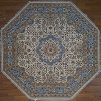 India Octagon Mamluk Hand Knotted Wool 8X8