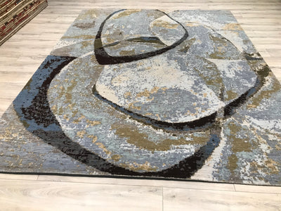 India Modern HDFR Hand Knotted Wool 8x10