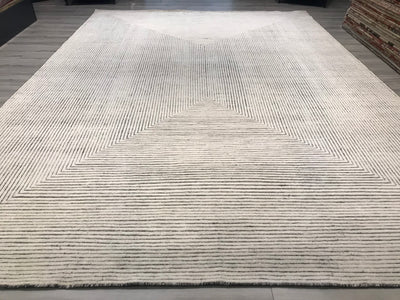 India Modern Morocco Hand Knotted Wool 10x14