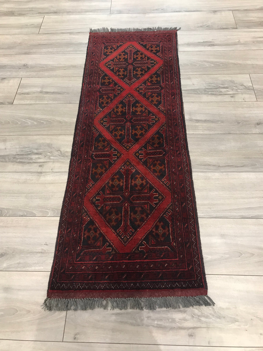 Hand Knotted Afghan Rug 2.5x4.5 Ft Auction