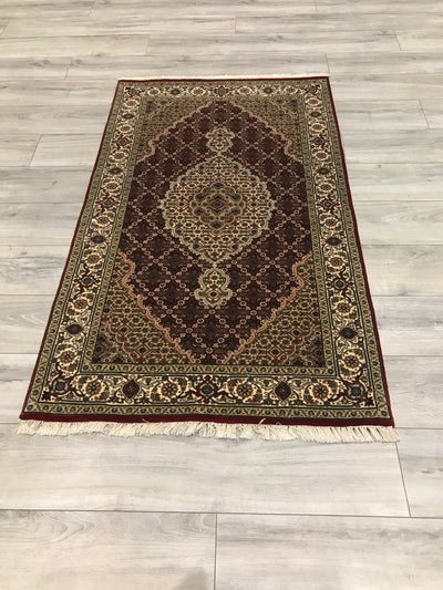 India Tabriz Mahi Hand Knotted Wool & Silk 3x5