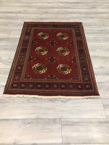 Afghanistan Bokara Mori Hand Knotted Wool 3x5