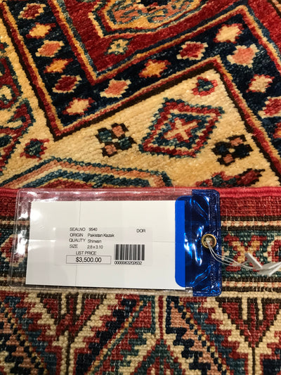 Pakistan Super Kazak Hand Knotted Wool 3x4