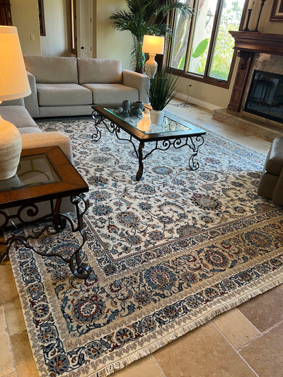 India Kashan Hand Knotted Wool 11x16