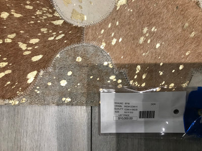 India Patchwork Cowhide HandMade 8x10