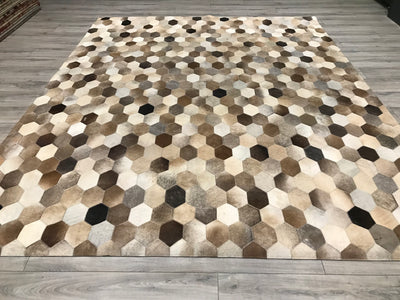 India Patchwork Cowhide Handmade 8x10