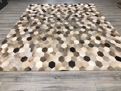 India Patchwork Cowhide Handmade 8x10