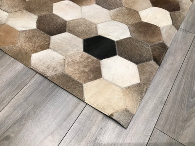 India Patchwork Cowhide Handmade 8x10