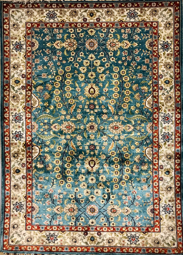 Chinese Turkish Herki Hand Knotted Silk 3x4