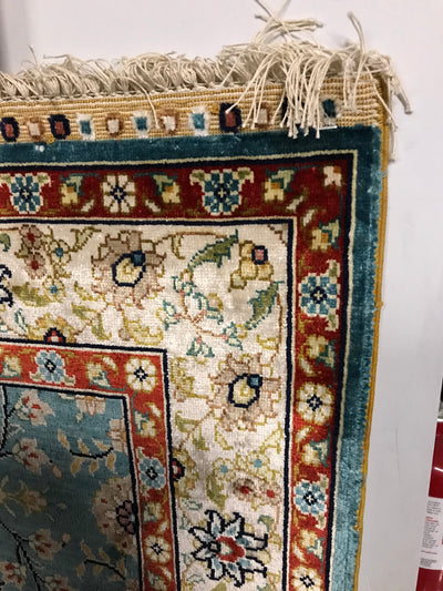 Chinese Turkish Herki Hand Knotted Silk 3x4