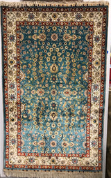 Chinese Turkish Herki Hand Knotted Silk 3x4