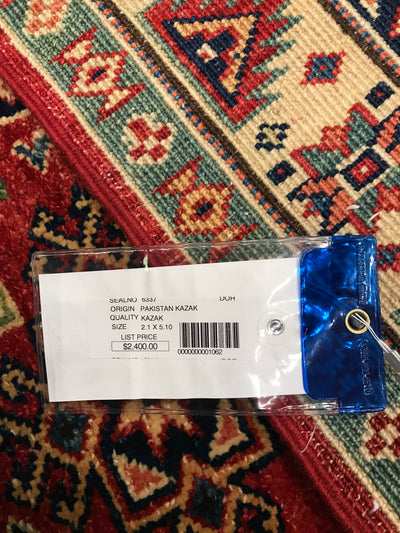 Pakistan Kazak Hand Knotted Wool 2x6