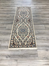 Persian Nain Hand Knotted Wool & Silk 2x7