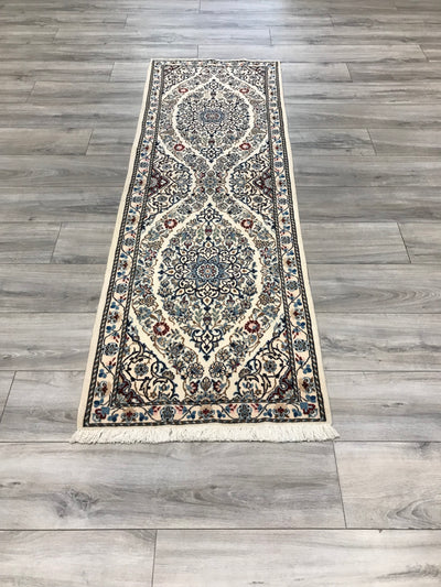 Persian Nain Hand Knotted Wool & Silk 2x7