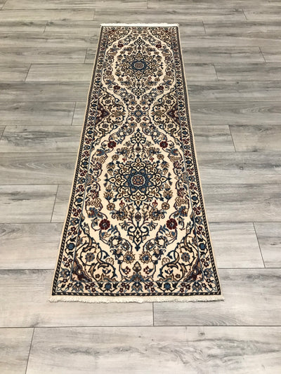 Persian Nain Hand Knotted Wool & Silk 2x7