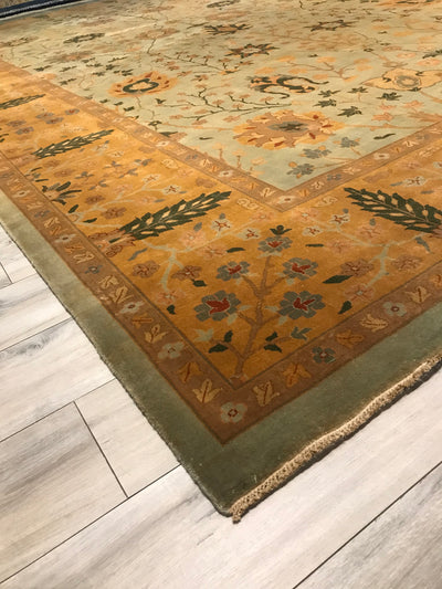 India Jaipur Hand Knotted Wool 12x18