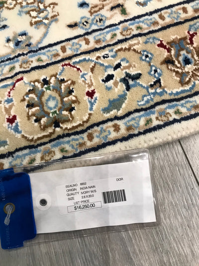 India Nain  Hand Knotted Wool & Silk 3x20