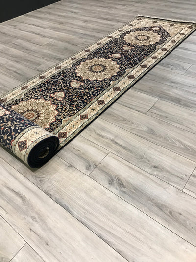 India Tabriz Hand Knotted Wool & Silk 3x14