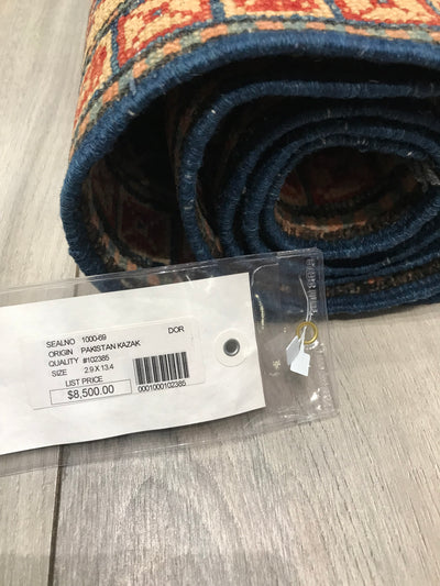 Pakistan Kazak Hand Knotted Wool 3x13