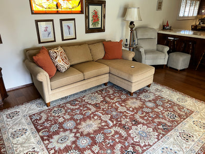 India Ziegler Hand Knotted Wool 8x10