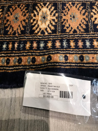 Pakistan Bokhara Hand Knotted Wool 3x14