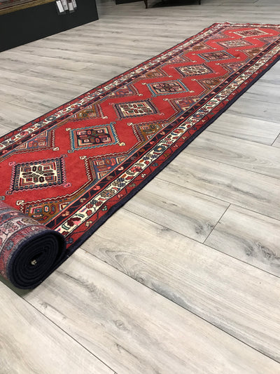 Persian Hamedan Hand Knotted Wool 3x17