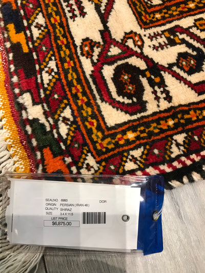 Persian Yalameh Shiraz Hand knotted Wool 3x12