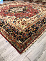 India Tabriz Hajijalili Hand Knotted Wool 12x15