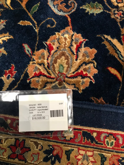 India Sarouq Hand Knotted Wool 9x12