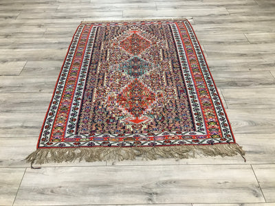 Persian (Iran) Saneh Hand Woven Silk 4x5.5