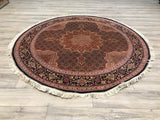 Persian (Iran) Tabriz Mahi Hand Knotted Wool & Silk 7x7