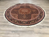 Persian (Iran) Tabriz Mahi Hand Knotted Wool & Silk 7x7