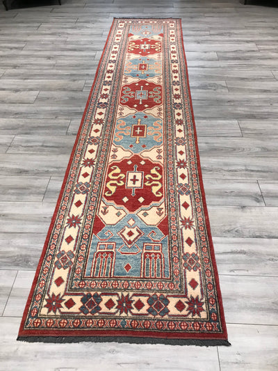 Pakistan Kazak Hand Knotted Wool 3x12