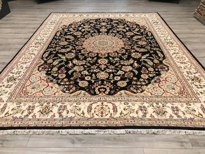 India Nain Hand Knotted Wool & Silk 8x10
