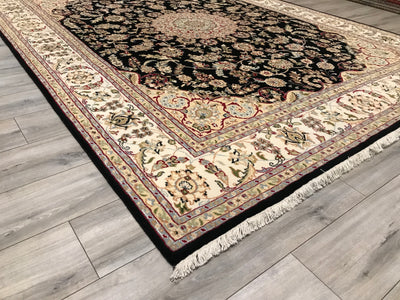 India Nain Hand Knotted Wool & Silk 8x10