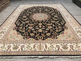 India Nain Hand Knotted Wool & Silk 9x12