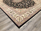 India Nain Hand Knotted Wool & Silk 9x12