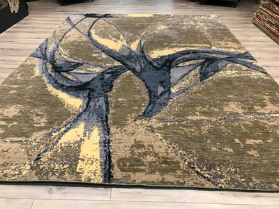 India New HDFR Modern Hand Knotted Wool 9x12