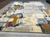 India New Modern HDFR Hand Knotted Wool 10x14