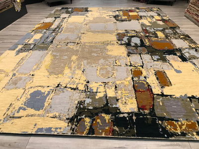 India New Modern HDFR Hand Knotted Wool 10x14