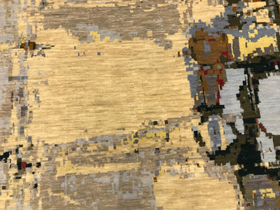 India New Modern HDFR Hand Knotted Wool 10x14