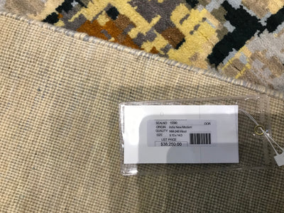 India New Modern HDFR Hand Knotted Wool 10x14