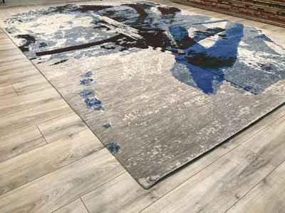 India New Modern HDFR Hand Knotted Wool 10x14