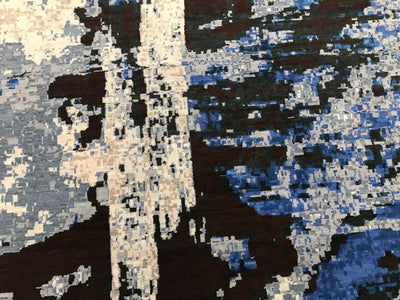 India New Modern HDFR Hand Knotted Wool 10x14