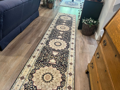 India Tabriz Hand Knotted Wool & Silk 3x12