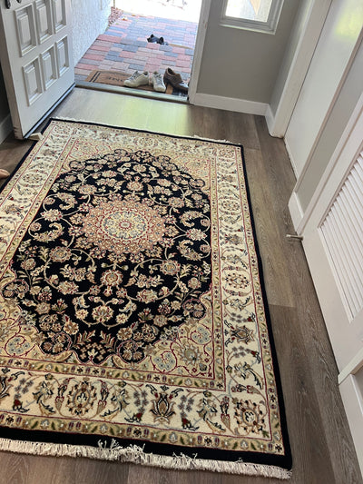 India Nain Hand Knotted Wool & Silk 4x6