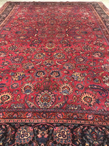 Persian Mashad Old Rug Hand Knotted Wool 12x17