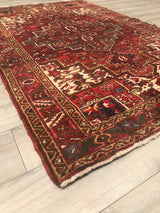 Persian Old Heriz Hand Knotted Wool  5x8